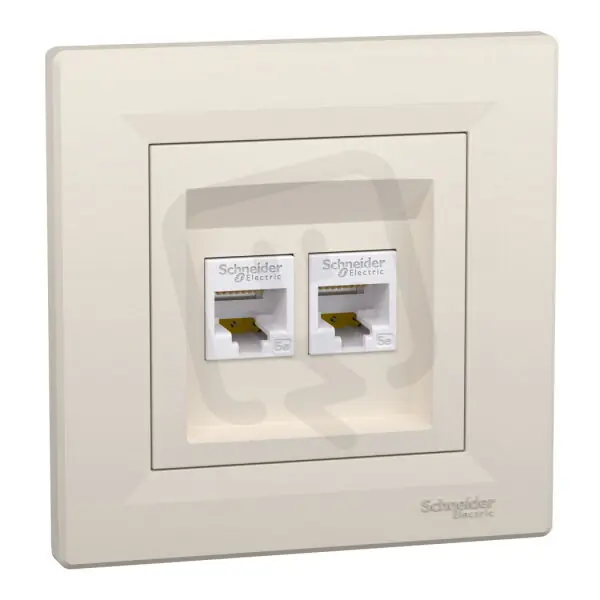 Must-Have ASFORA Zásuvka datová 2xRJ45, kat.5e UTP, krémová SCHNEIDER EPH4400123