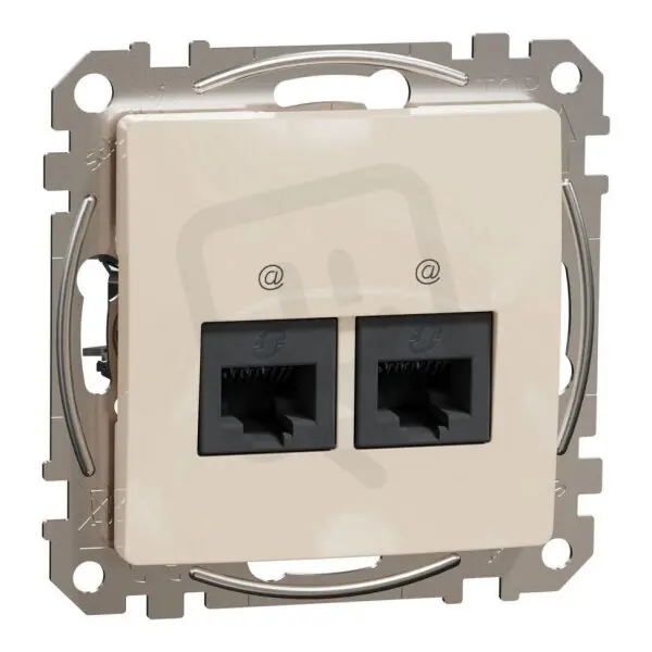 Sedna D/E Datová zásuvka 2xRJ45 kat. 5e UTP, Béžová SCHNEIDER SDD112452 Must-Have