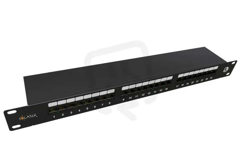 Patch panel 24 x RJ45 CAT5E STP 1U SX24-5E-STP-BK-N SOLARIX 24000040 Sezónní Sleva