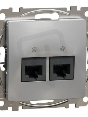 Sedna D/E Datová zásuvka 2xRJ45 kat. 5e UTP, Aluminium SCHNEIDER SDD113452 Must-Have