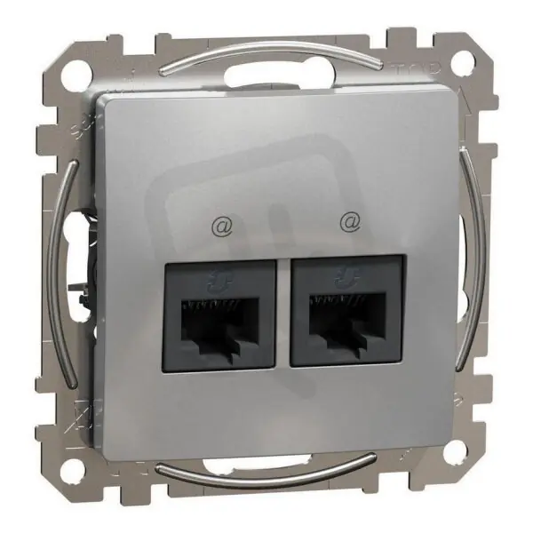 Sedna D/E Datová zásuvka 2xRJ45 kat. 5e UTP, Aluminium SCHNEIDER SDD113452 Must-Have