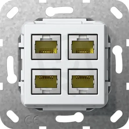 Modulární Jack MJ RJ45 Cat.6A 10 GB 4x LSA plus vložka čistě bílá GIRA 569903 Novinka