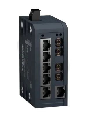 Akce Modicon neřízený switch 6TX/2FX-MM (Multi-mode) 10/100Mbps MCSESU083F2CU0
