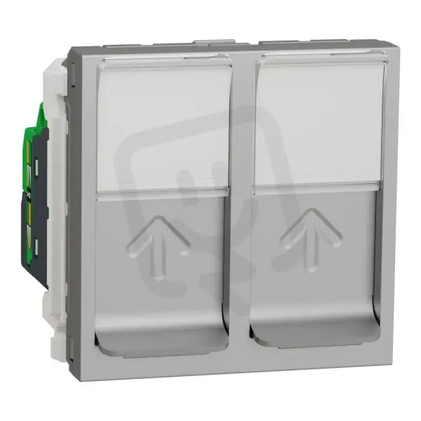 Akční Nabídka Datová zásuvka NOVÁ UNICA 2xRJ45 Kat.6 STP, 2M, Aluminium SCHNEIDER NU342630