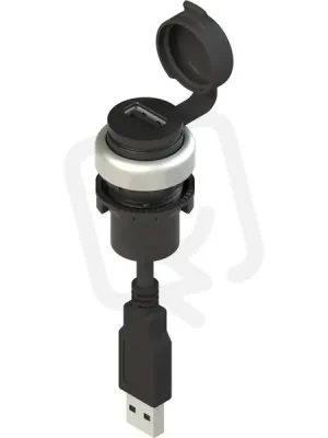 Zásuvka USB 2.0 s kabelem PVC 1,8 m a zástrčkou USB 2.0, chrom. kroužek Nízká Cena