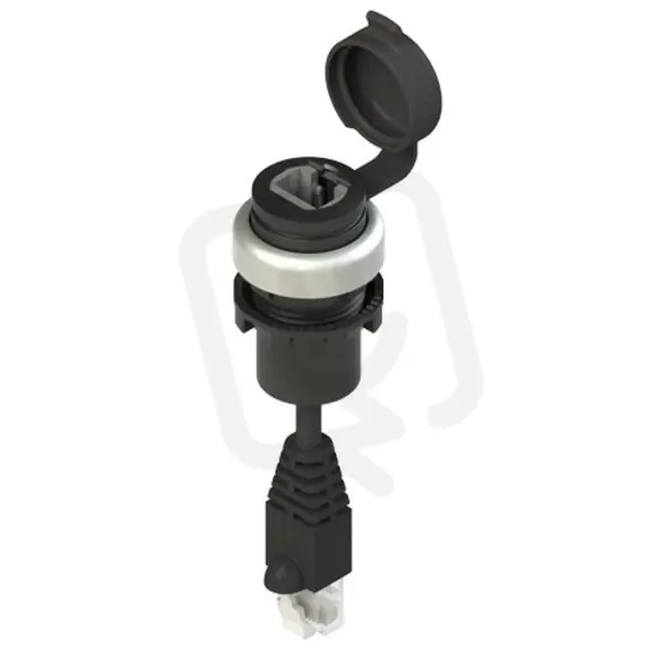 Zásuvka RJ45, kabel 1,5 m se zástrčkou RJ45, chromový kroužek E21RJ459AN1.5 Cenová Bomba