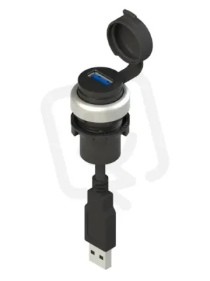 Kup Teď Zásuvka USB 3.0, s kabelem PVC, 1,8 m a zástrčkou USB 3.0, chromový kroužek