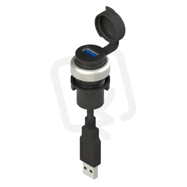 Kup Teď Zásuvka USB 3.0, s kabelem PVC, 1,8 m a zástrčkou USB 3.0, chromový kroužek