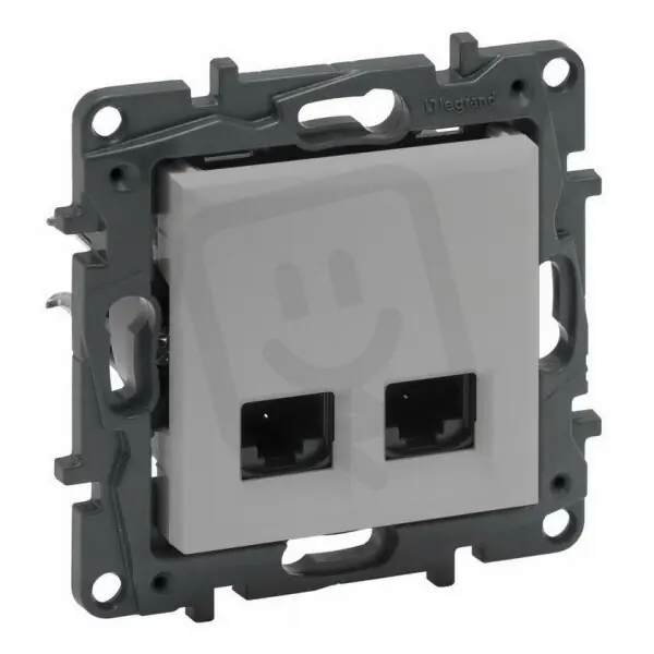 Originální NILOÉ STEP DATOVÁ ZÁSUVKA 2XRJ45 C6A UTP HLINÍK LEGRAND 863368