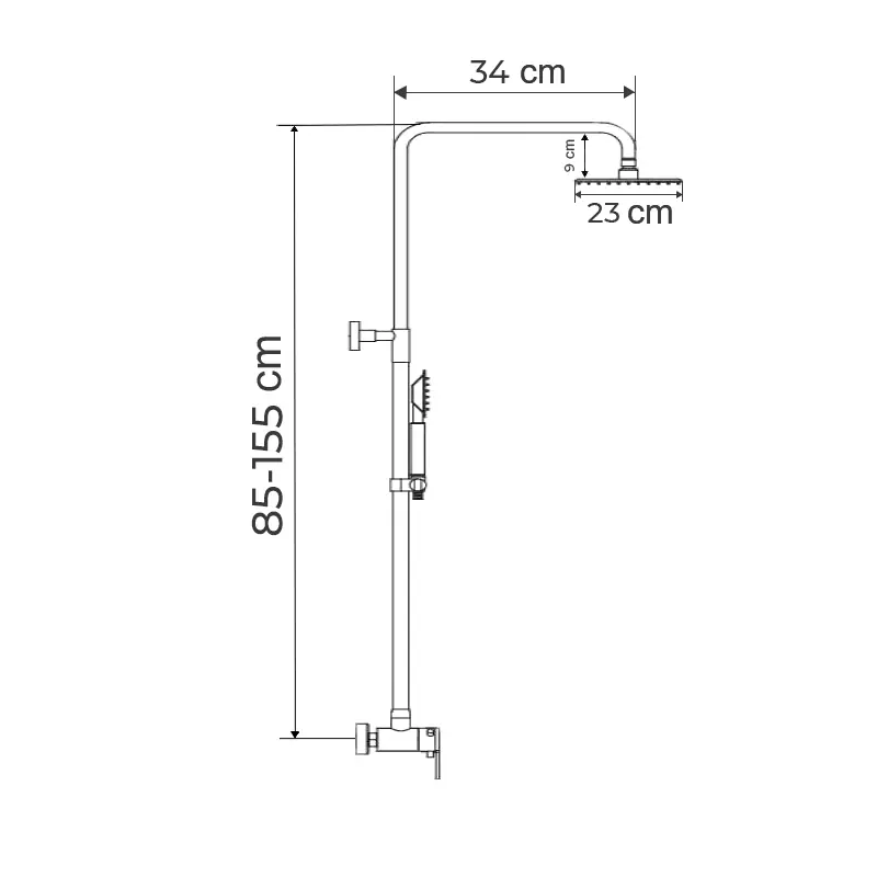 Aktuální Sprchový sloup s baterií MIXXUS PREMIUM ALEX 003-J BLACK, černá ALEX 003-J BLACK