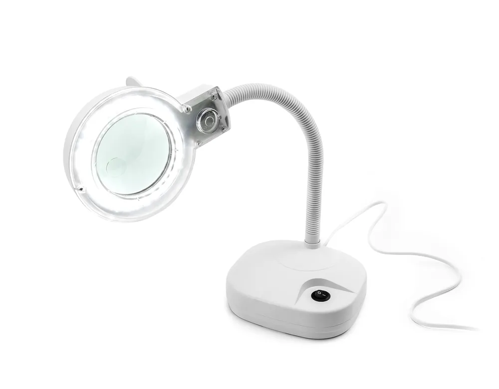 Stolní lampa s lupou a LED osvětlením typ 139 3D, 8D, bílá Aktuální