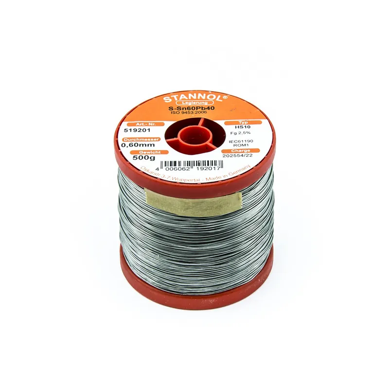 Trubičkový cín 0.6mm Sn60Pb40 HS10 STANNOL 500g Kup Teď