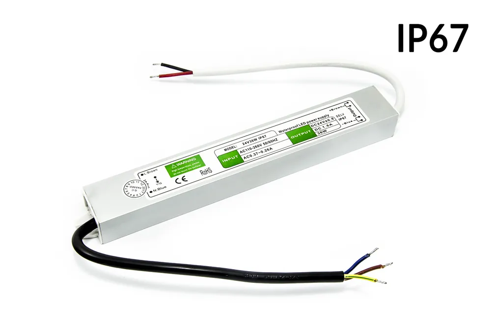 Finální Výprodej Spínaný voděodolný IP67 zdroj 24V 1.5A 36W