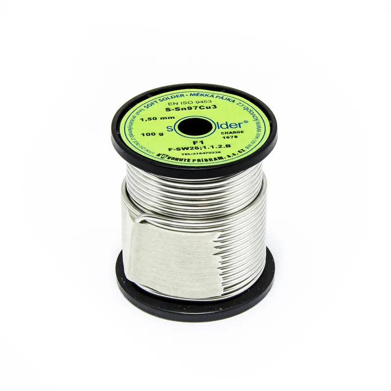Měkká trubičková pájka Solder S-Sn97Cu3 F1 1.5mm 100g Oblíbený