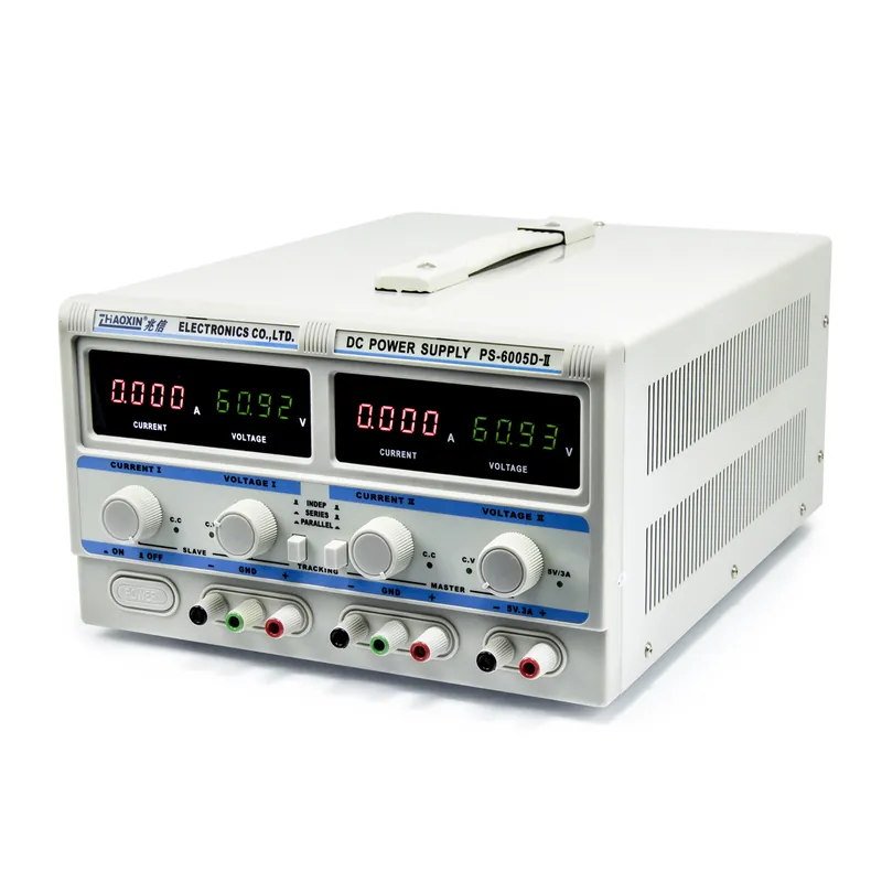 Přesný dvojitý laboratorní zdroj PS-6005D-II 2x60V/5A, 120V/5A, 60V/10A Akce