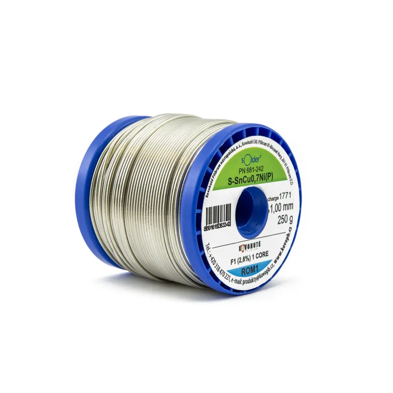 Koupit Online Bezolovnatá trubičková pájka SN100 SnCu0,7Ni(P) 1,0mm 0,25Kg