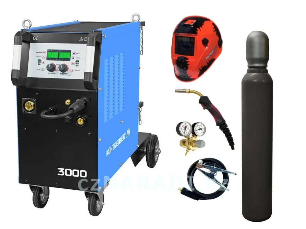 Must-Have KITin 3000 Multi MIG Synergic + hořák + ventil + kukla + lahev, záruka 3 roky