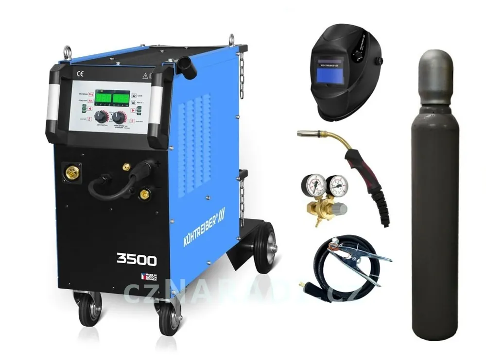 Výprodej KITin 3500 Multi MIG Synergic + hořák + ventil + kukla 725S + lahev
